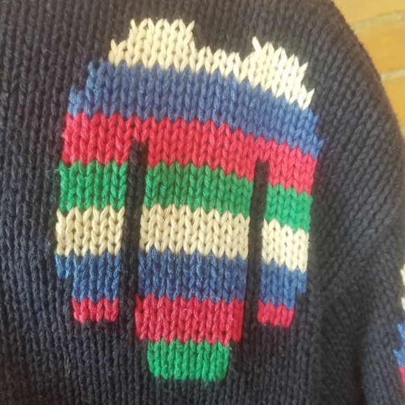 SOLD Vintage Women's Sweater Black w/Multicolor - Picture 5 of 6